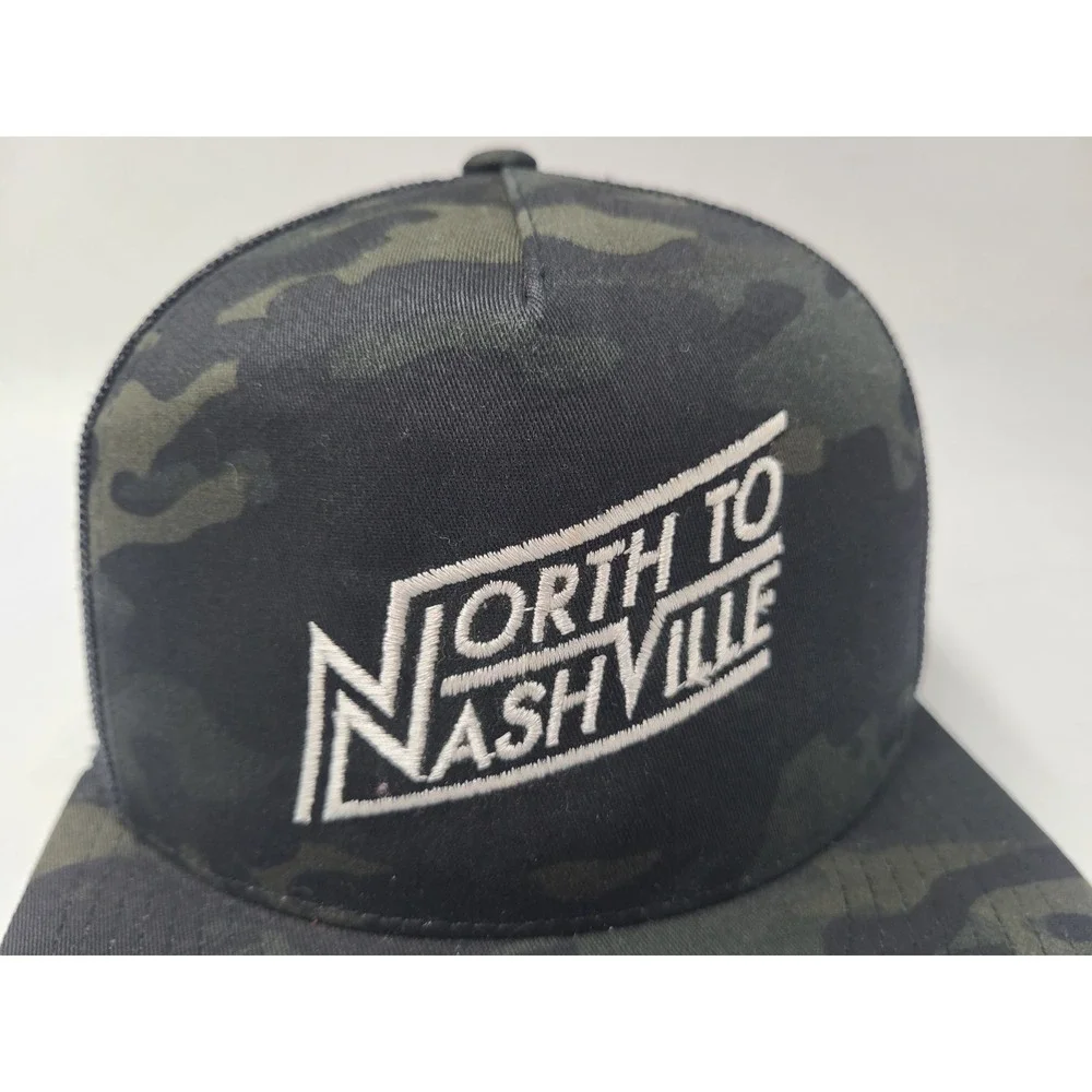 North to Nashville Camo Yupoong Mesh Trucker Snapback Hat Cap Country Music Men‎